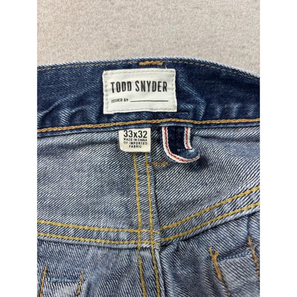 Todd Snyder Jeans Mens 33x30 Blue Slim Fit Selvedge Denim Button Fly 12.5oz - Picture 3 of 9
